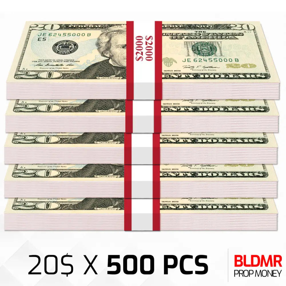 $10.000 Prop Money 500 PCS of $20 | BLDMR Prop Money