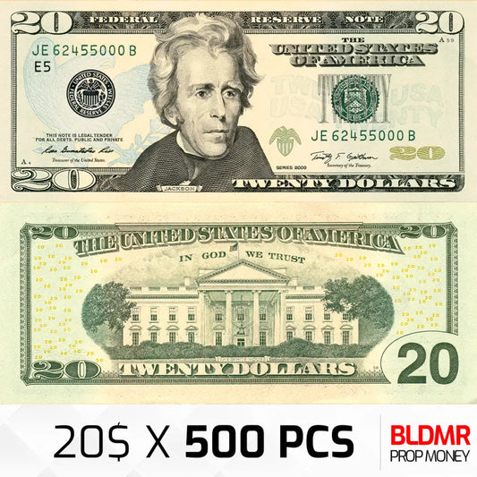 $10.000 Prop Money 500 PCS of $20 | BLDMR Prop Money