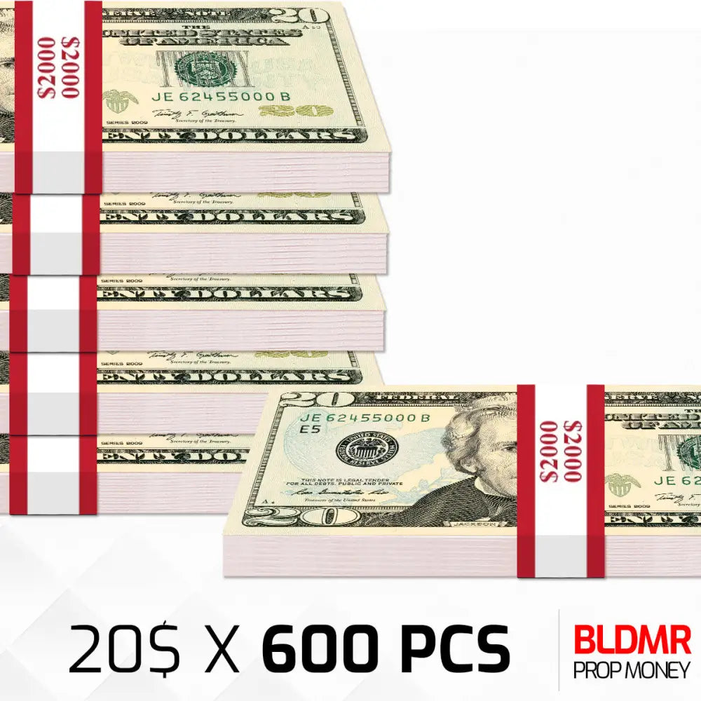 $12.000 Prop Money 600 PCS of $20 | BLDMR Prop Money