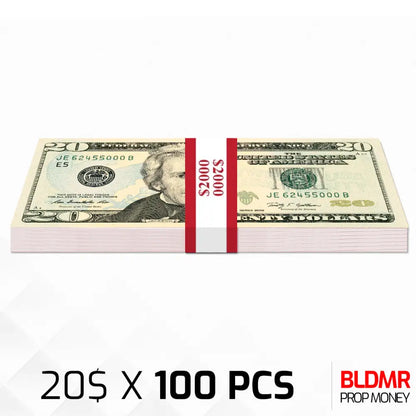 $2.000 Prop Money 100 PCS of $20 | BLDMR Prop Money