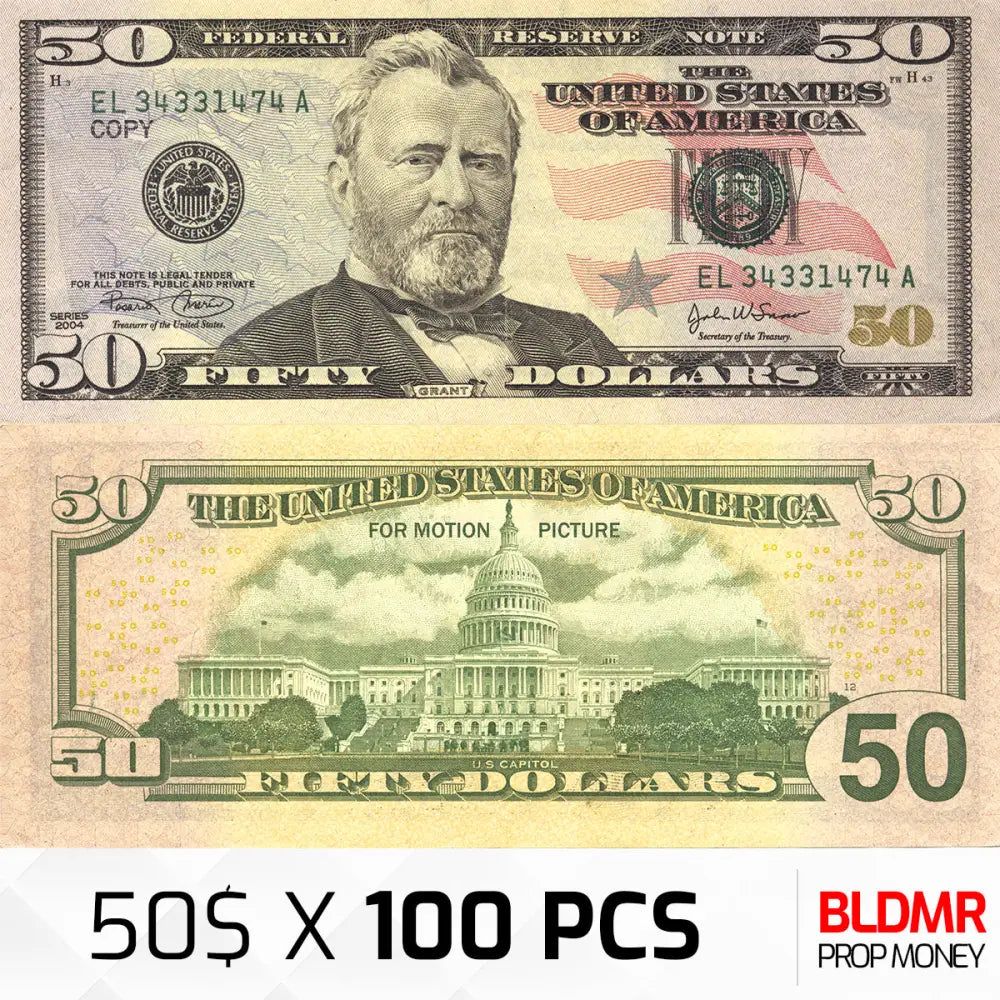 $5.000 Prop Money 100 PCS of $50 | BLDMR Prop Money