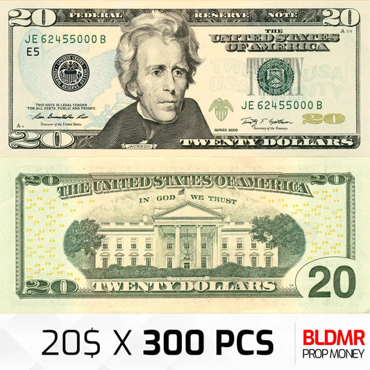 $6.000 Prop Money 300 PCS of $20 | BLDMR Prop Money